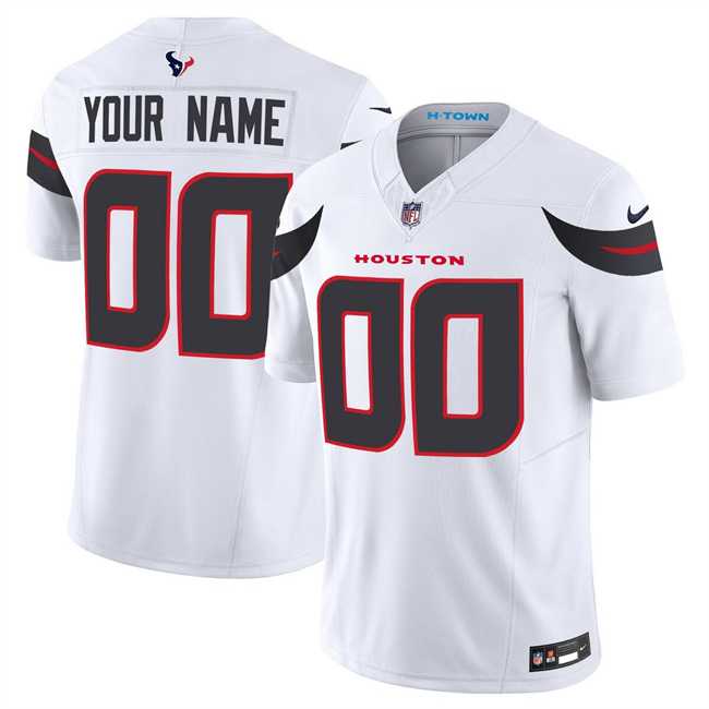 Mens Houston Texans Active Player Custom White 2024 Vapor F.U.S.E. Limited Football Stitched Jersey->customized nfl jersey->Custom Jersey